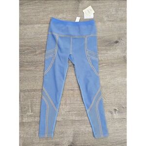 Fabletics Seamless High-Waisted Compressive Legging Short Ribbed Blue Size Small